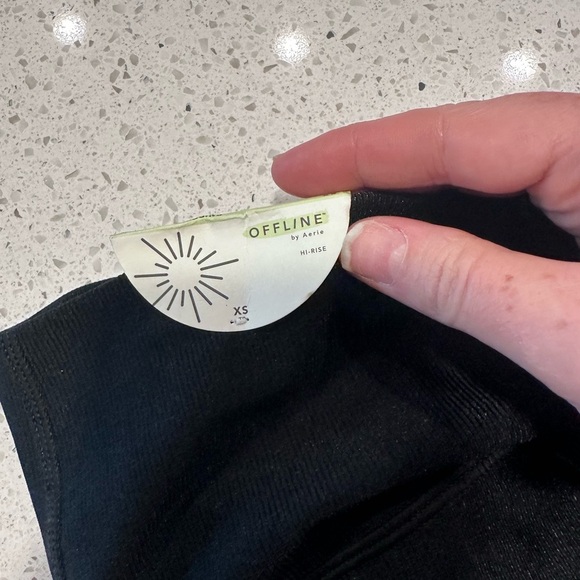 AERIE Ribbed Shine High Waisted Legging NWT Black Size XS - Picture 2 of 8